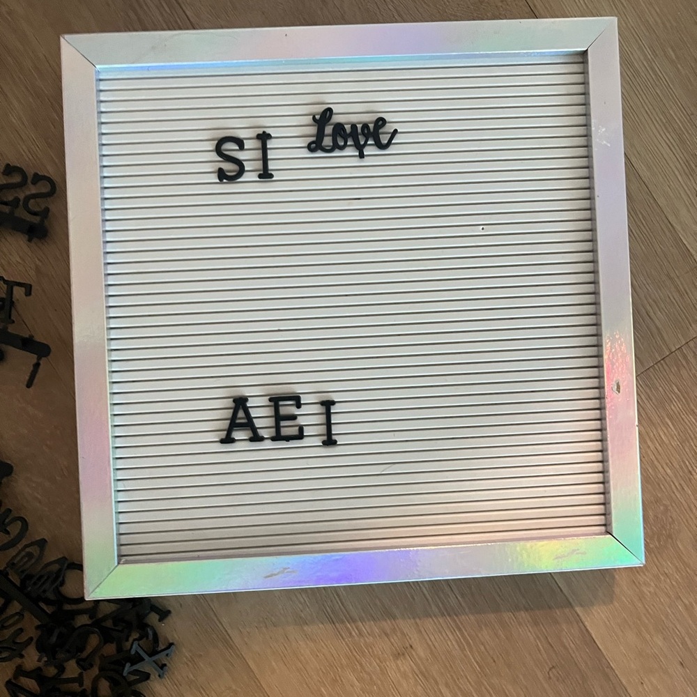 Iridescent Frame Letter Board with White Grooved Surface